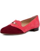 Charlotte Olympia Bisoux Flat in Watermelon Burgundy - Lyst