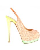 Giuseppe Zanotti Open Toe Platform Pumps in Orange - Lyst
