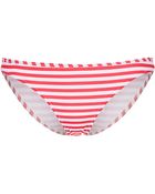 Topshop Coral Stripe Frill Bikini Pants - Lyst