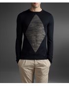 Emporio Armani Viscose Sweater Lozenge Intarsia - Lyst