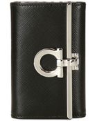 Ferragamo Gancini Saffiano Leather Key Holder - Lyst