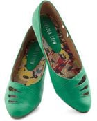 ModCloth Raindrop Everything Flat in Emerald - Lyst