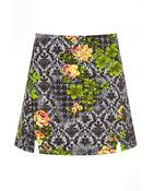 Topshop Acid Floral Aline Skirt - Lyst