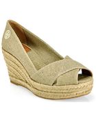 Tory Burch Filipa Gold Espadrille Wedge - Lyst