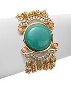 Judith Leiber Aventurine Swarovski Crystal Bracelet - Lyst