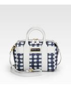 Marc By Marc Jacobs Leather Checked Canvas Satchel - Lyst