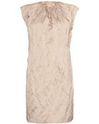 Miu Miu Crinkled Satin Sheath Dress - Lyst