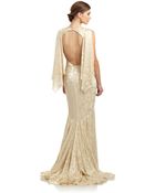 Zac Posen Devore Drape Gown - Lyst