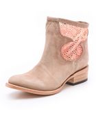 Freebird by Steven Cabcro Leather Booties with Cutout - Lyst