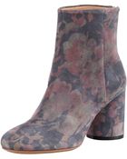 Maison Martin Margiela Floralprint Suede Ankle Boot - Lyst