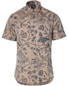 McQ by Alexander McQueen Nougat/Blue Printed Cotton Shirt - Lyst