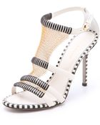 Sergio Rossi Leather Chain Sandals - Lyst