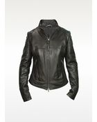 Forzieri Black Natural Leather Motorcycle Jacket - Lyst