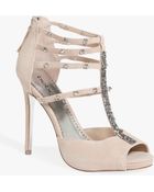 Bebe Alexandria Studded Suede Sandal - Lyst