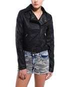 Akira Black Label Quilted Pu Moto Jacket - Lyst