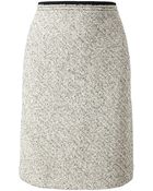 Carven Virgin Wool Tweed Miniskirt - Lyst