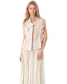 Donna Karan New York Drawstring Leather Vest - Lyst