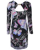 Emilio Pucci Long Sleeve Open Back Butterfly Dress - Lyst