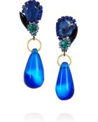 Marni Crystal and Resin Clip Earrings - Lyst