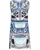 Mary Katrantzou Multicolored Printed Silk Satin Dress - Lyst