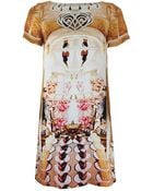 Mary Katrantzou Short Sleeve Cakeaflake Silk Shift Dress - Lyst