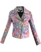 House Of Holland Tie-Dye Leather Biker Jacket - Lyst