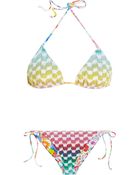 Missoni Crochet knit Printed Reversible Triangle Bikini - Lyst