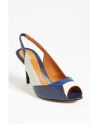 Fendi Slingback Peep Toe Pump - Lyst