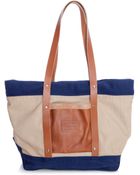 Caputo & Co. Large Leather Canvas Tote - Lyst