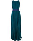 Halston Heritage Pleated Maxi Dress - Lyst