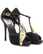 Roger Vivier Prismick Suede And Sequin Platform Sandals - Lyst