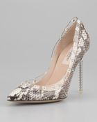 Valentino Rock Stud Snakeskin Pump - Lyst
