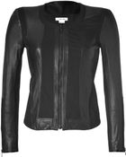 Helmut Lang Black Jacket with Leather Trim - Lyst