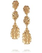 Oscar de la Renta Hammered Goldplated Leaf Clip Earrings - Lyst