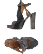 Diesel Black Gold Platform Sandals - Lyst