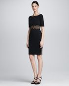 Emilio Pucci Half-Sleeve Lace Inset Dress - Lyst