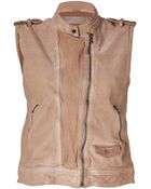 Neil Barrett Powder Washed Leather Vest - Lyst