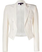 Ralph Lauren Collection Ivory Satin Back Crepe Jacket - Lyst