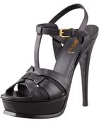 Saint Laurent New Tribute Platform Sandal - Lyst