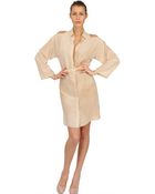 Versace Cut Out Tie Dyed Crepe De Chine Dress - Lyst