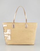 Tory Burch Stackedt Straw Tote Bag - Lyst