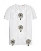 Christopher Kane Crystal Lace Short Sleeve Top - Lyst