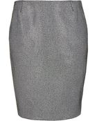 Topshop Printed Leather Pencil Skirt - Lyst