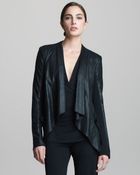 Donna Karan New York Lambskin Leather Drape Jacket - Lyst