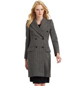 Moschino Wool Herringbone Coat - Lyst