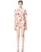 Zara Shorts with Printed Flower - Lyst