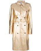 Lanvin Metallic Trench Coat - Lyst
