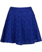 Topshop Indigo Lace Skater Skirt - Lyst