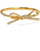 Kate Spade Skinny Mini Pave Bow Bangle - Lyst