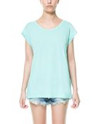 Zara T-shirt with V-neck Back - Lyst